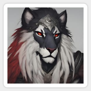 Fantasy lion red and black Sticker